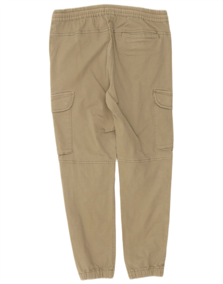 Zara Mens Joggers Cargo Trousers Medium W31 L27 Khaki Cotton