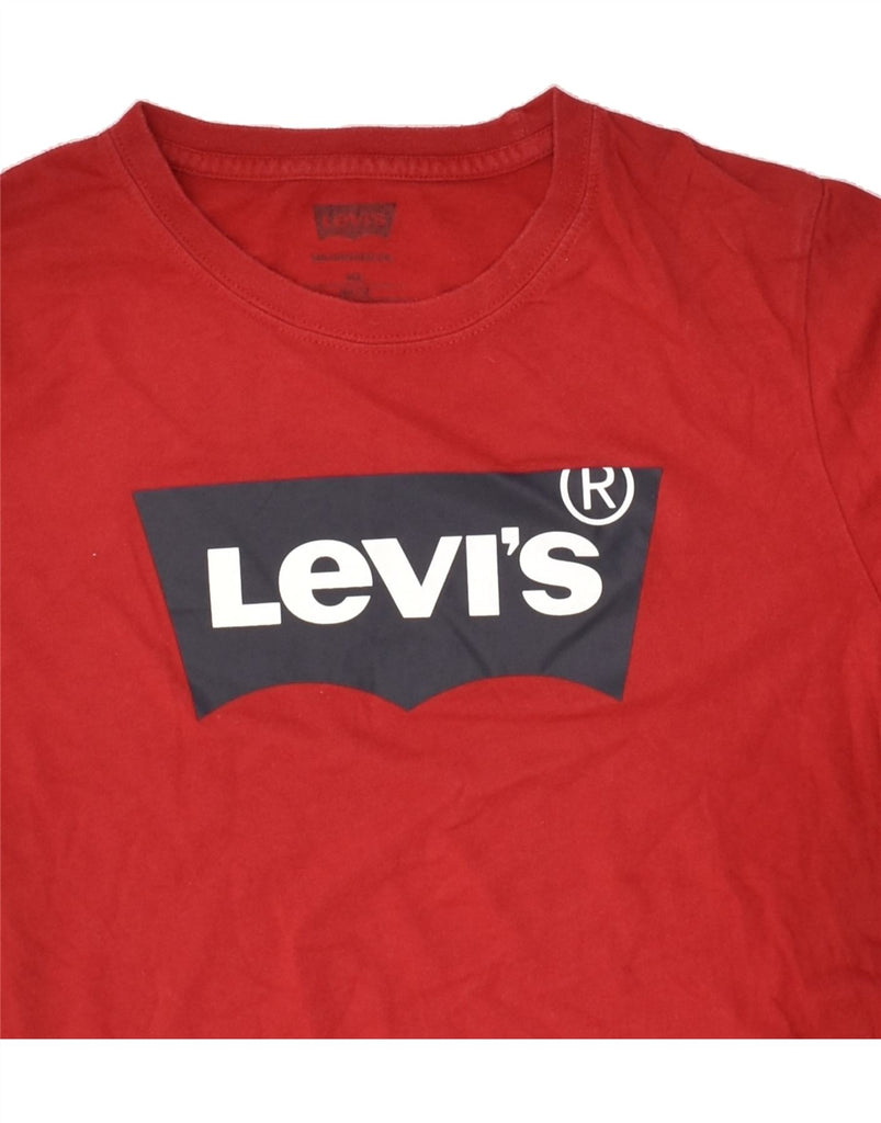 LEVI'S Boys Graphic Top Long Sleeve 13-14 Years Red Cotton | Vintage Levi's | Thrift | Second-Hand Levi's | Used Clothing | Messina Hembry 