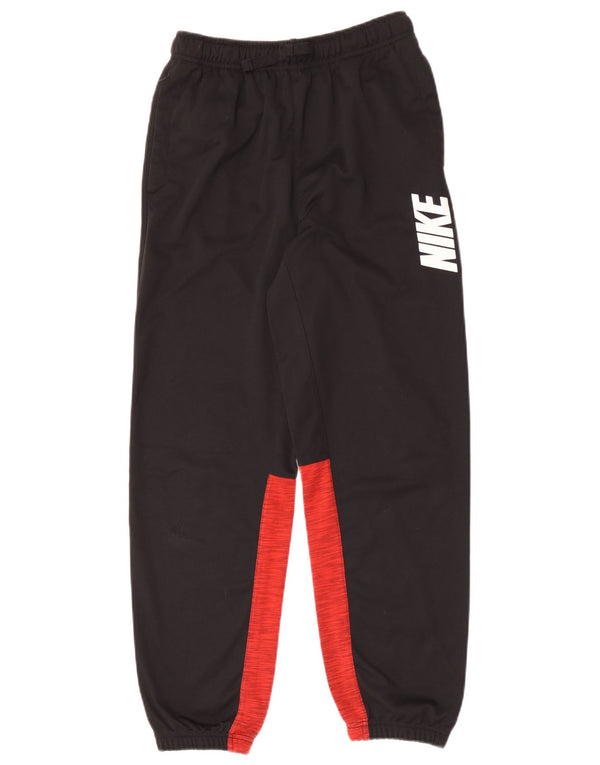 Nike Boys Tracksuit Trousers Joggers 13-14 Years XL Black Colourblock