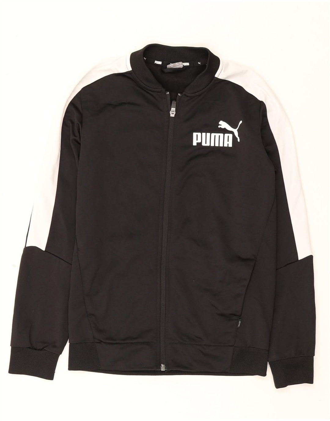 Puma Boys Graphic Tracksuit Top Jacket 11-12 Years Black Colourblock
