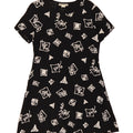 NOTATIONS Womens A-Line Dress UK 14 Medium Black Floral Vintage Notations and Second-Hand Notations from Messina Hembry 