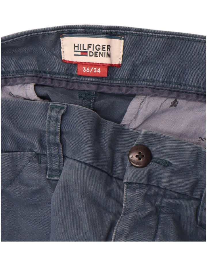 TOMMY HILFIGER Mens Slim Fit Chino Trousers W36 L34 Blue Cotton