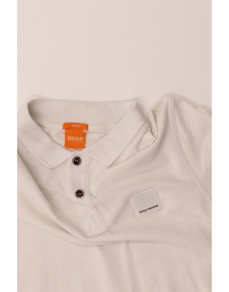 HUGO BOSS Mens Polo Shirt Small White Cotton Vintage Hugo Boss and Second-Hand Hugo Boss from Messina Hembry 