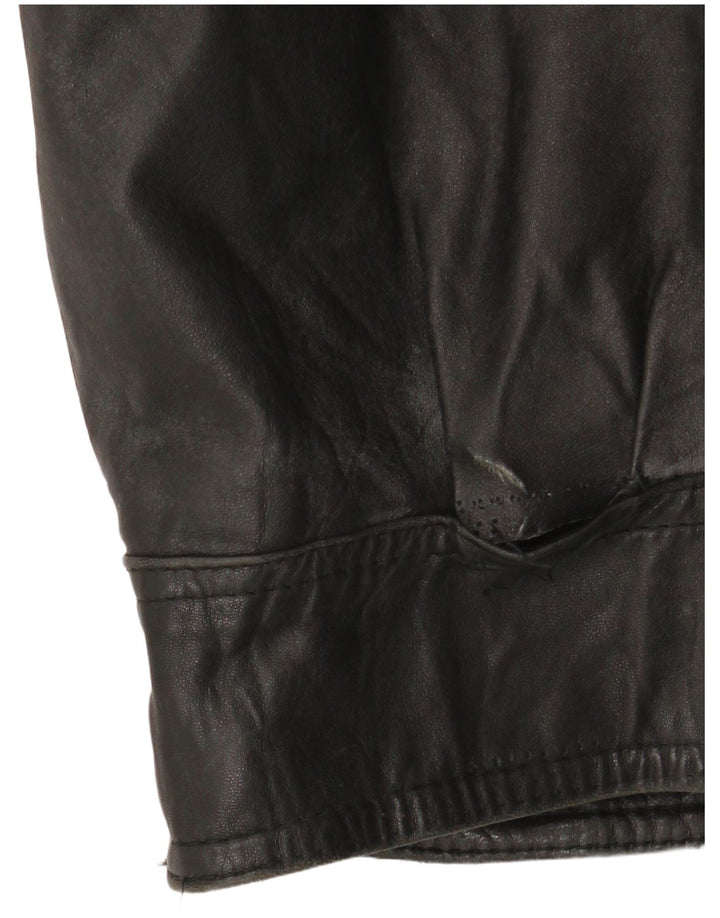 Vintage Mens Leather Jacket UK 42 XL Black Leather
