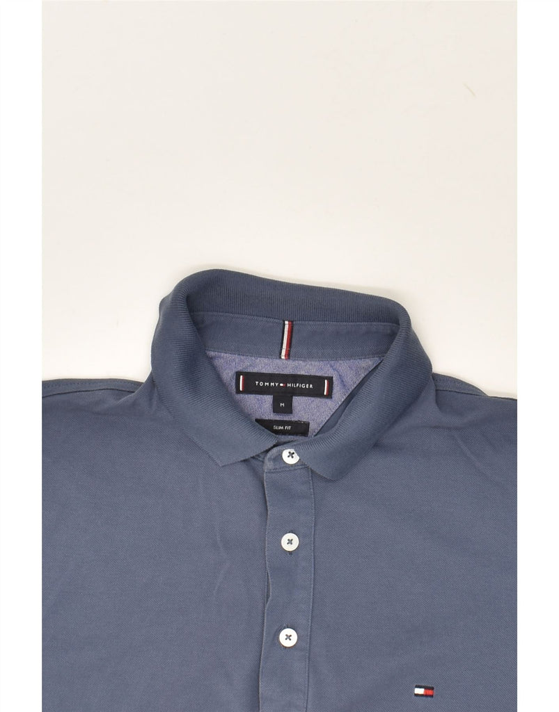 TOMMY HILFIGER Mens Slim Fit Polo Shirt Medium Navy Blue Cotton | Vintage Tommy Hilfiger | Thrift | Second-Hand Tommy Hilfiger | Used Clothing | Messina Hembry 