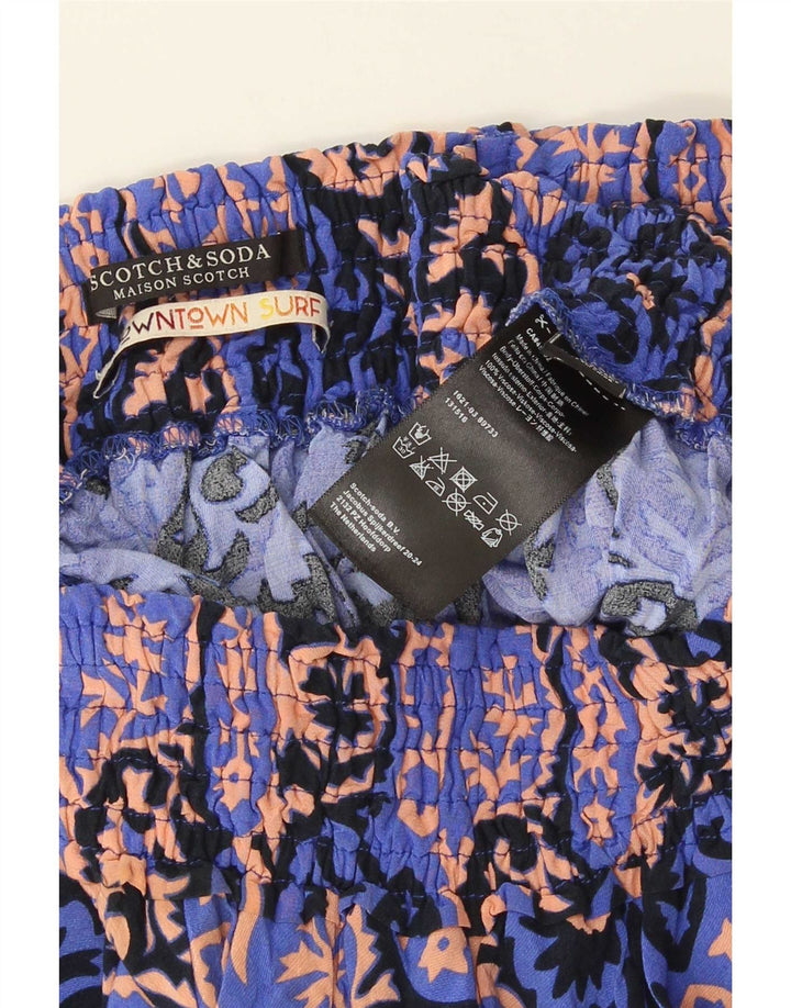 Scotch & Soda Womens Tiered Skirt W30 Medium Blue Paisley Viscose