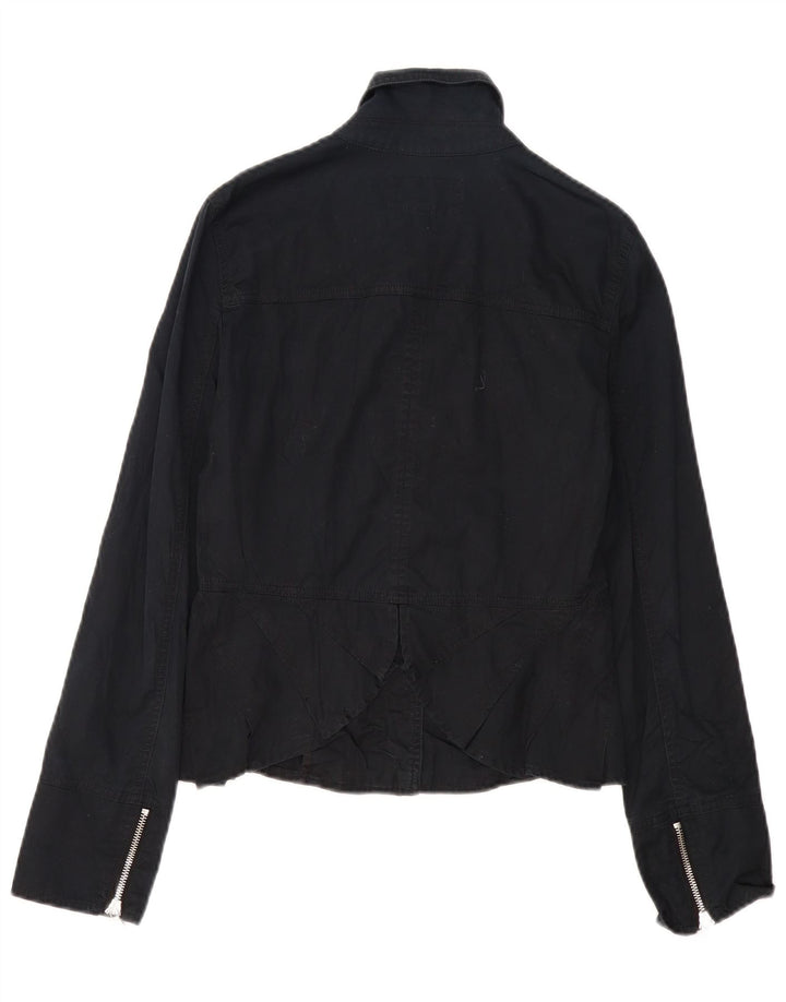 Armani Jeans Womens Bomber Jacket IT 42 Medium Black Cotton