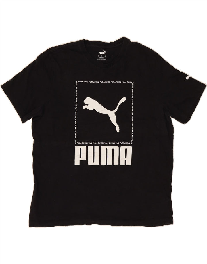 PUMA Mens Graphic T-Shirt Top XL Black Cotton Vintage Puma and Second-Hand Puma from Messina Hembry 
