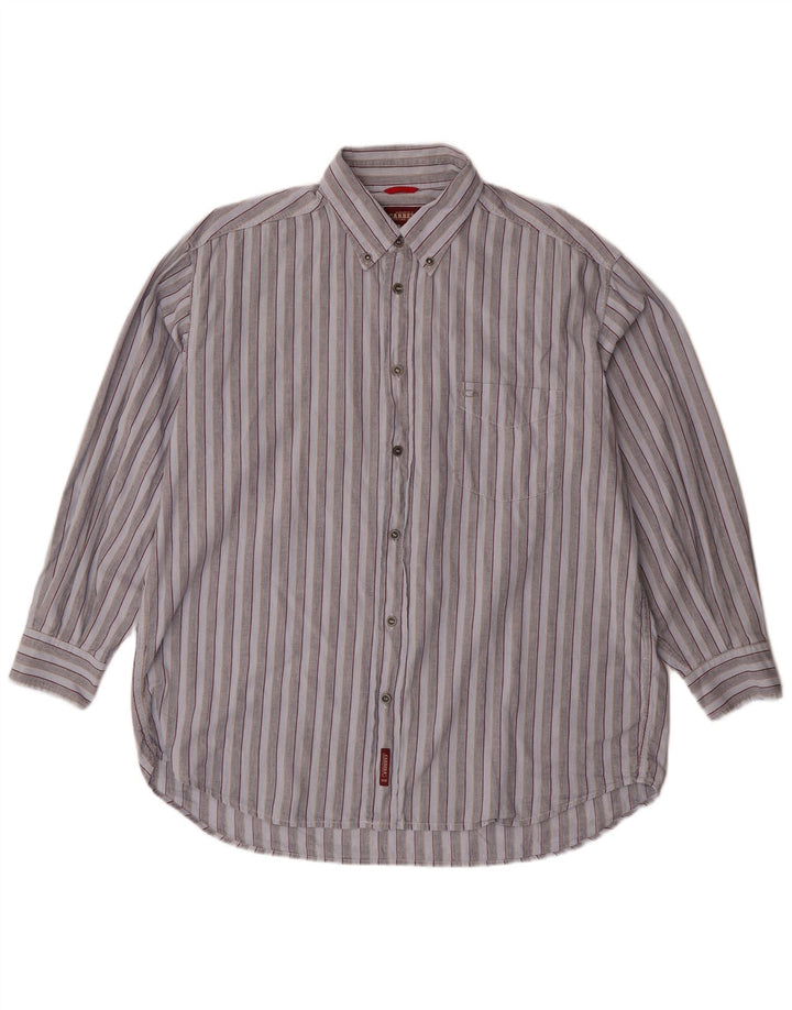 Carrera Mens Shirt XL Blue Striped Cotton