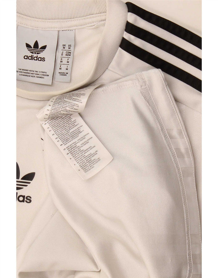 Adidas Mens T-Shirt Top Medium White Polyester