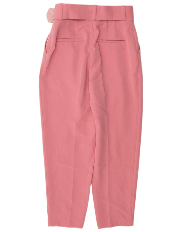 Zara Womens High Waist Pegged Casual Trousers Small W26 L26 Pink
