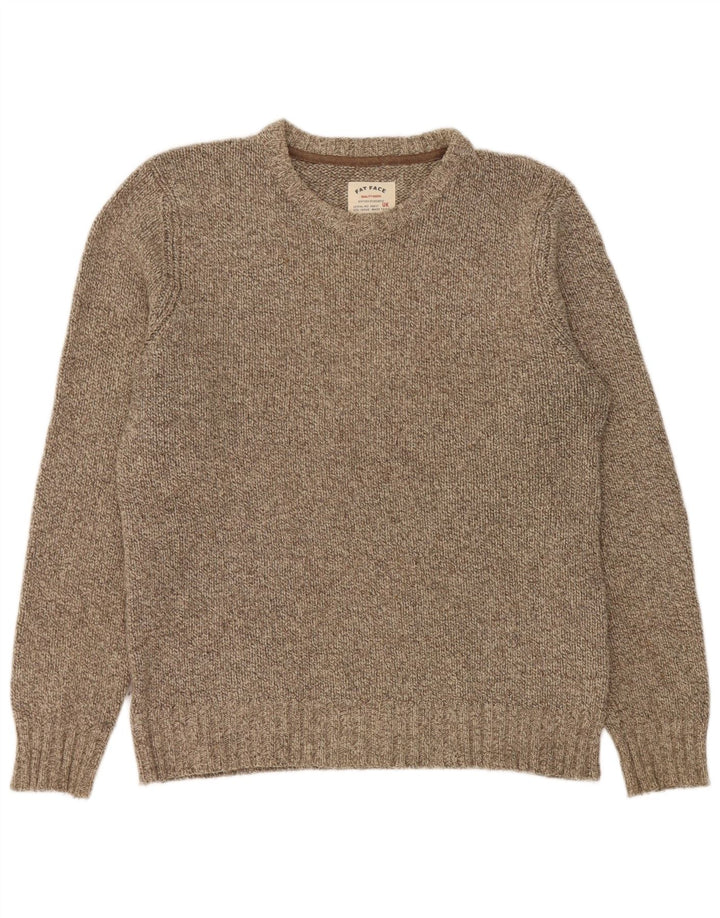 Fat Face Mens Crew Neck Jumper Sweater Medium Grey Flecked Wool