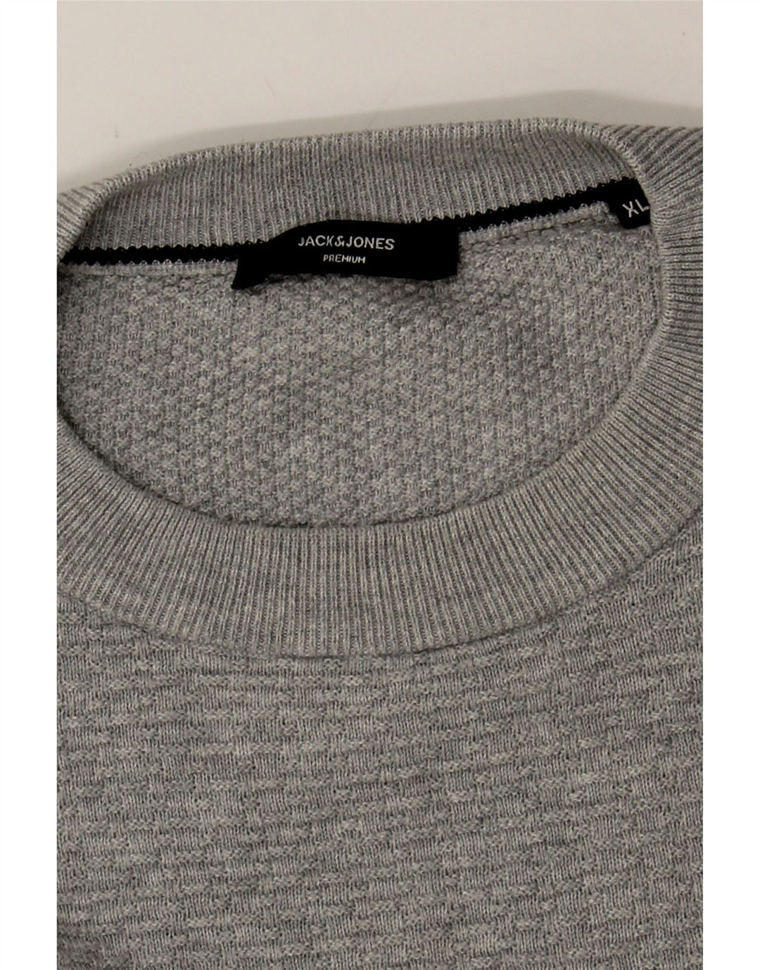 JACK & JONES Mens Crew Neck Jumper Sweater XL Grey Cotton Vintage Jack & Jones and Second-Hand Jack & Jones from Messina Hembry 