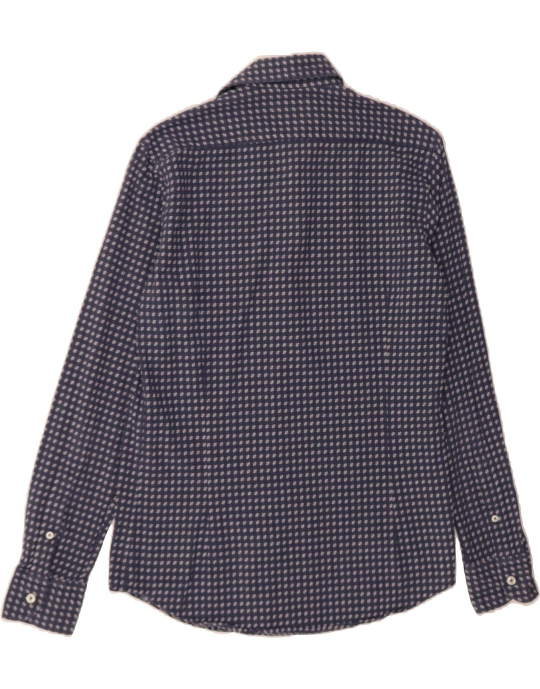 MASSIMO DUTTI Mens Shirt Small Navy Blue Check Vintage Massimo Dutti and Second-Hand Massimo Dutti from Messina Hembry 