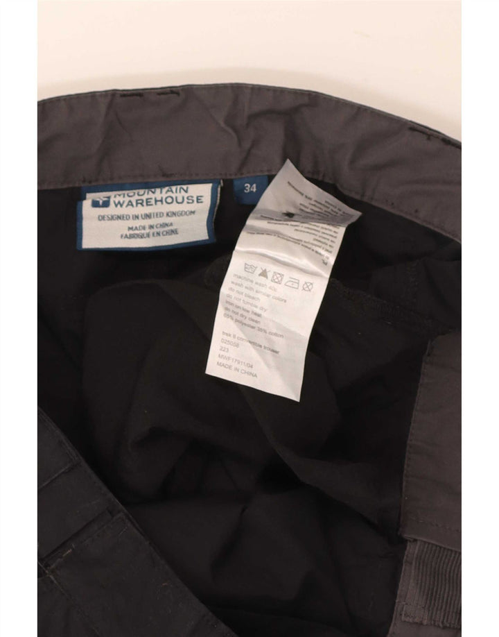 Mountain Warehouse Mens Cargo Trousers W34 L32 Black Polyester