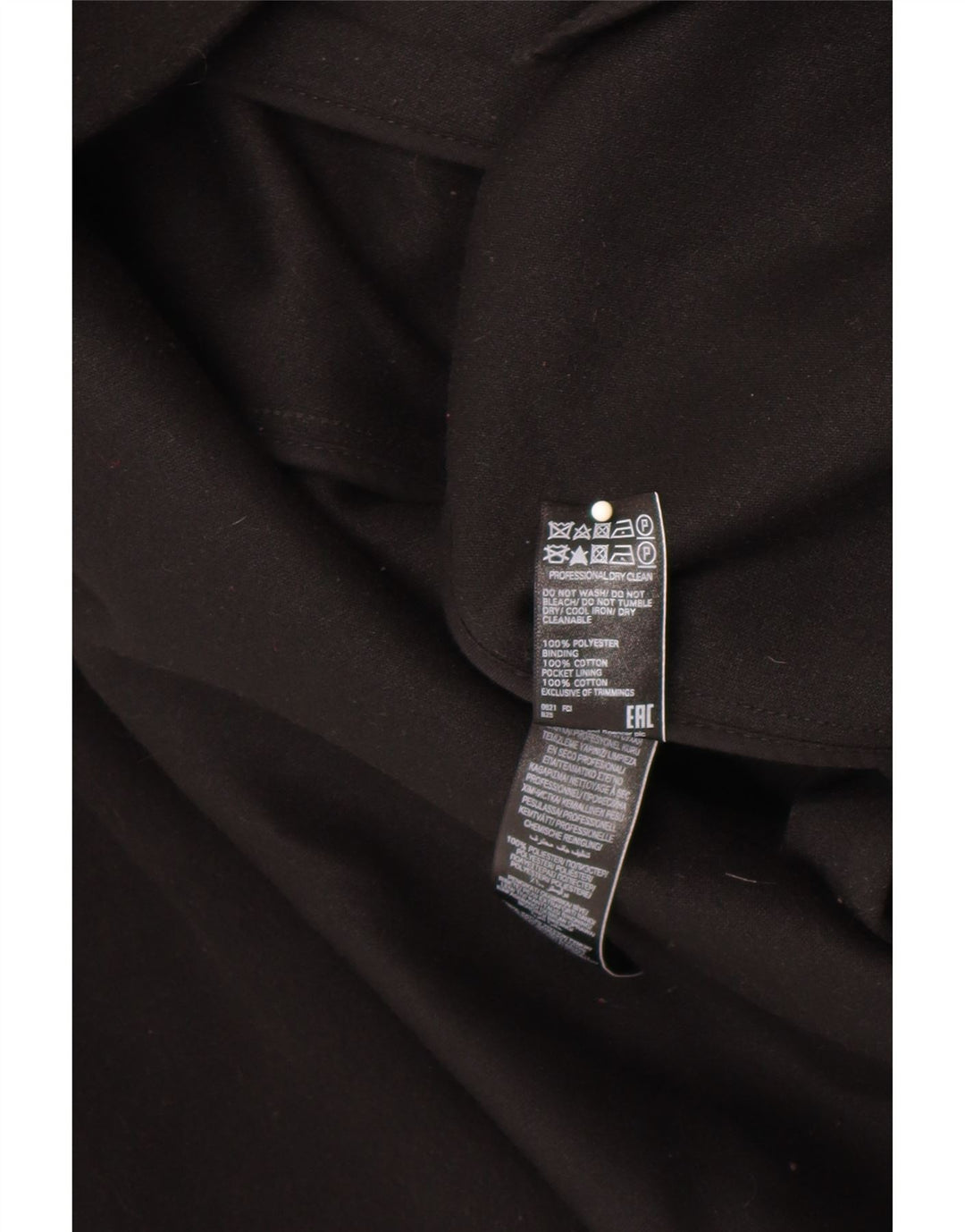 Marks & Spencer Womens Hooded Front Tie Overcoat UK 18 XL Black Polyester