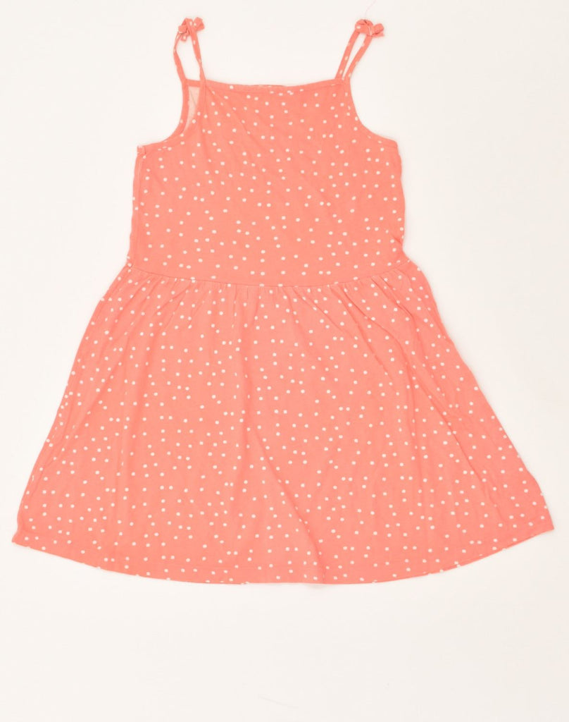 VINTAGE Girls Sundress 9-10 Years Orange Polka Dot Cotton | Vintage Vintage | Thrift | Second-Hand Vintage | Used Clothing | Messina Hembry 