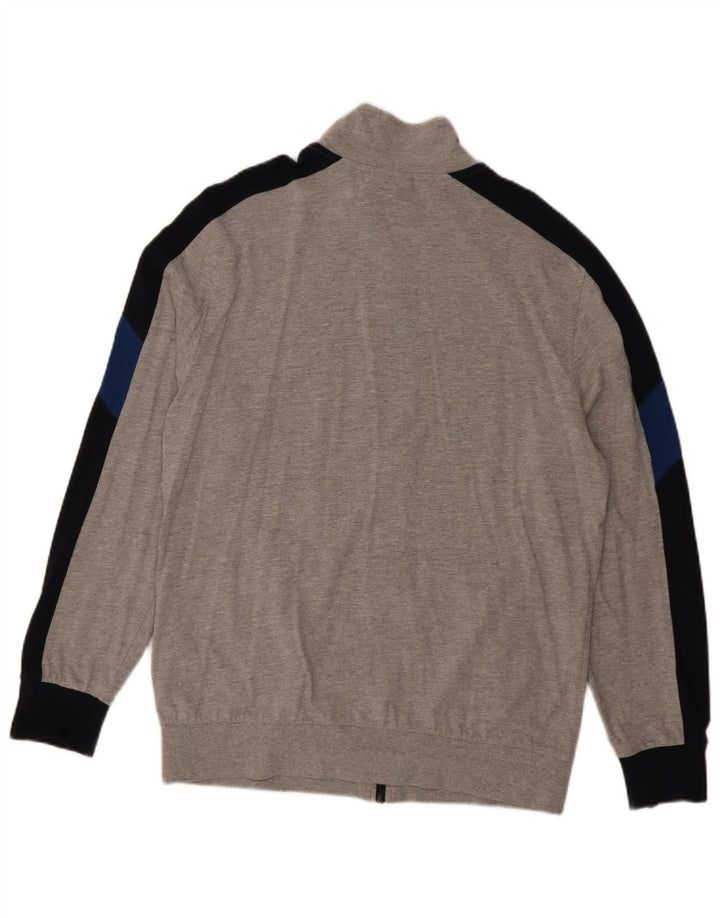 Lotto Mens Tracksuit Top Jacket XL Grey Colourblock Cotton