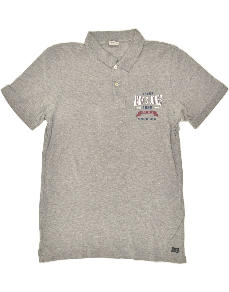 JACK & JONES Mens Polo Shirt Large Grey Cotton | Vintage Jack & Jones | Thrift | Second-Hand Jack & Jones | Used Clothing | Messina Hembry 