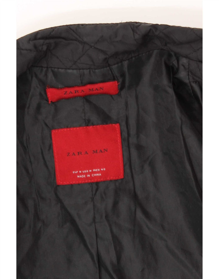 Zara Mens Quilted Gilet UK 38 Medium Black