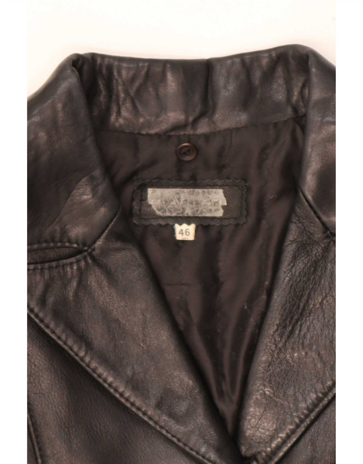 Vintage Womens Leather Jacket IT 46 Large Black