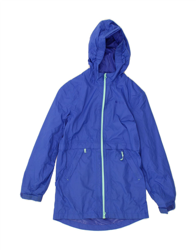 MOUNTAIN WAREHOUSE Girls Hooded Raincoat 9-10 Years Blue Nylon Vintage Mountain Warehouse and Second-Hand Mountain Warehouse from Messina Hembry 