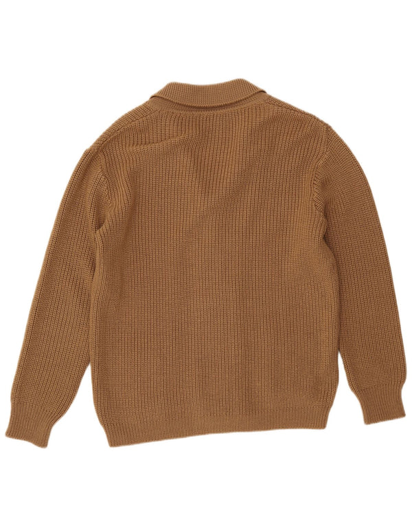 Vintage Mens Cardigan Sweater EU 54 XL Khaki Acrylic