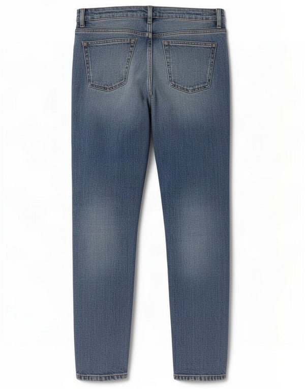 Zara Womens Mom Distressed Slim Jeans W26 L30 Blue Cotton