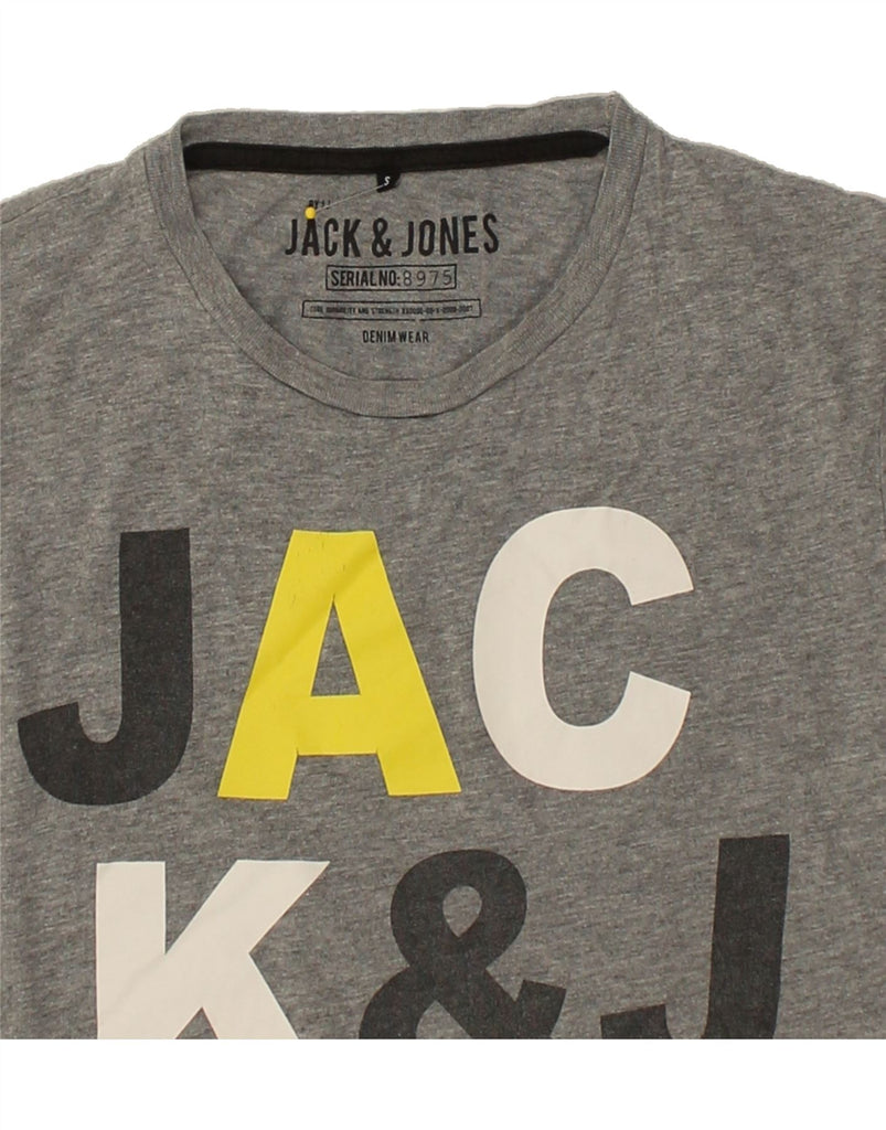 JACK & JONES Mens Graphic T-Shirt Top Small Grey Cotton | Vintage Jack & Jones | Thrift | Second-Hand Jack & Jones | Used Clothing | Messina Hembry 