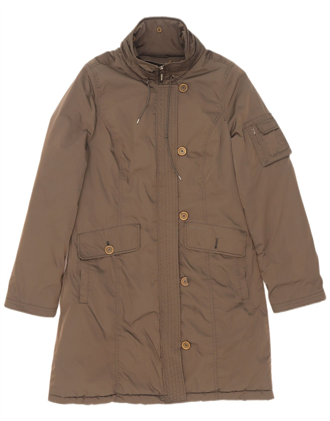 Woolrich Womens Overcoat UK 16 Large Khaki