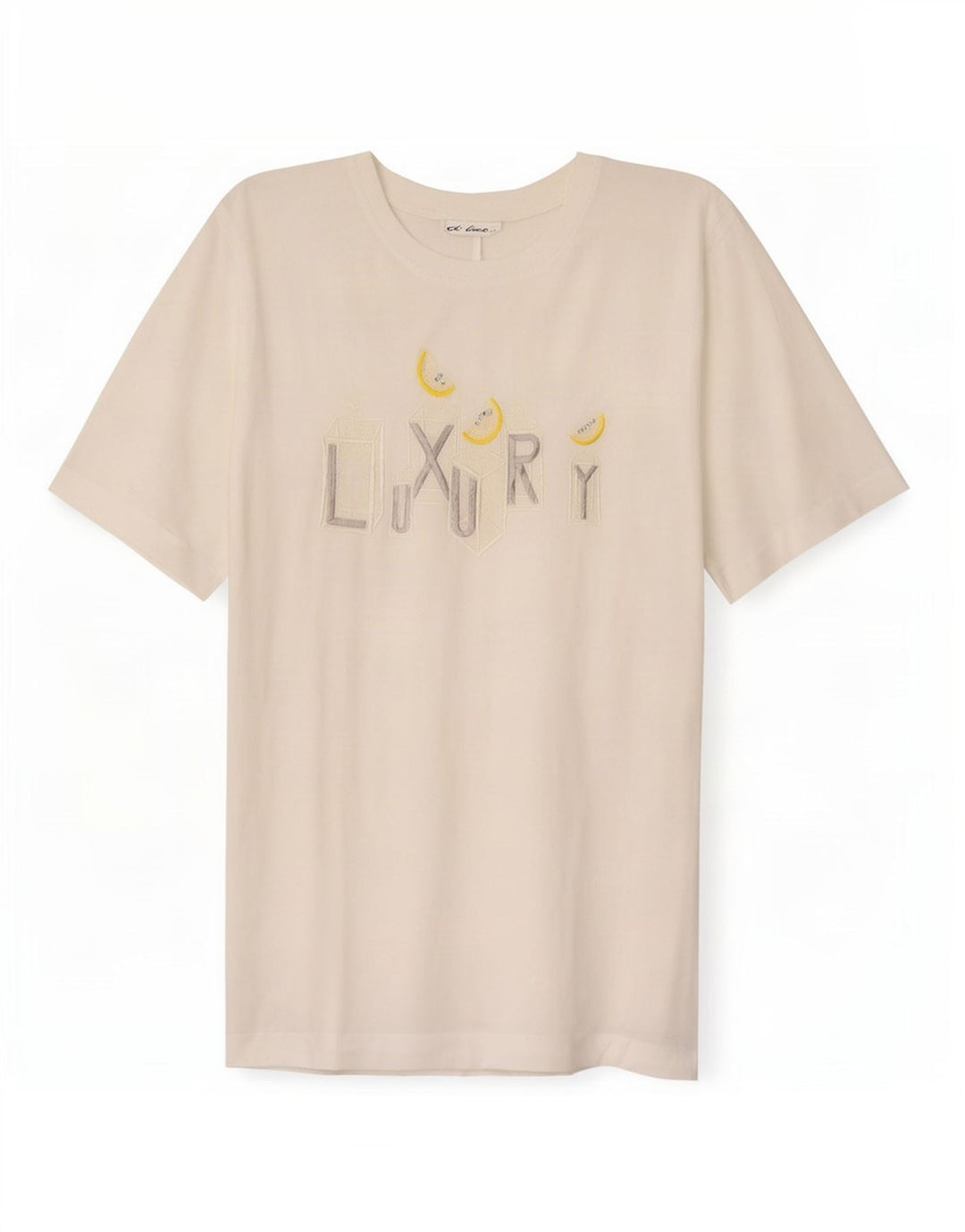 Di Bari Womens Oversized Graphic T-Shirt Top EU 40 Medium White Linen