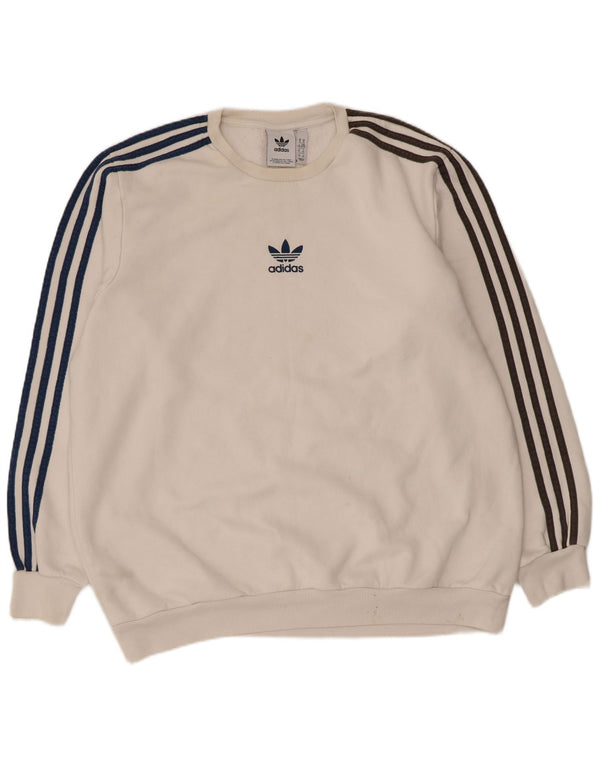 Adidas Mens Sweatshirt Jumper XL White Cotton