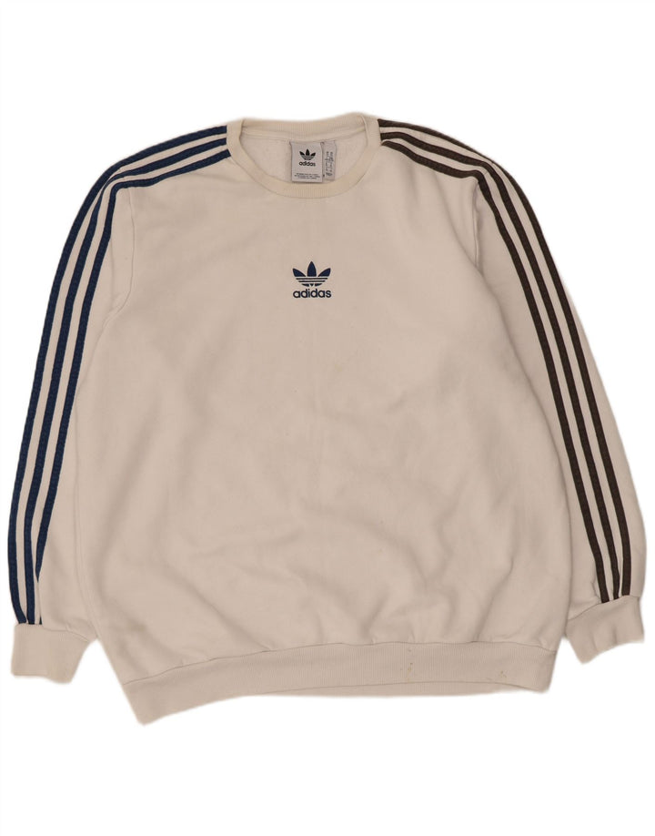 Adidas Mens Sweatshirt Jumper XL White Cotton