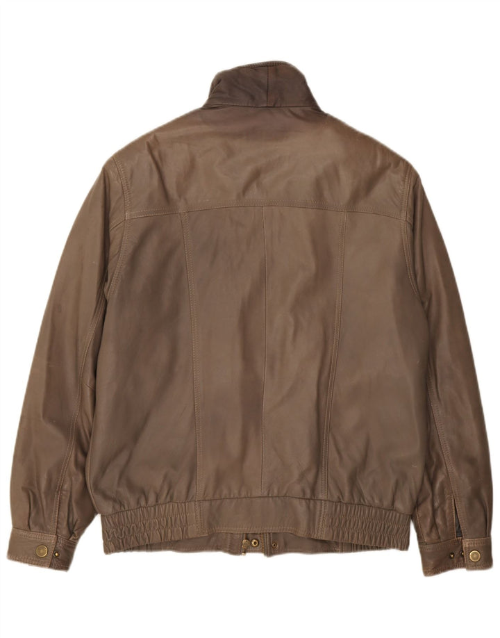 Vintage Mens Leather Jacket IT 46 Small Brown