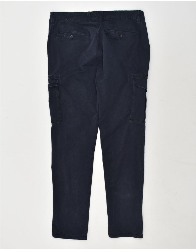 CLAYTON Mens Slim Cargo Trousers IT 54 2XL W38 L33 Navy Blue Cotton | Vintage Clayton | Thrift | Second-Hand Clayton | Used Clothing | Messina Hembry 