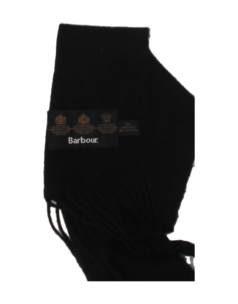 BARBOUR Mens Rectangle Scarf One Size Black Lambswool | Vintage Barbour | Thrift | Second-Hand Barbour | Used Clothing | Messina Hembry 