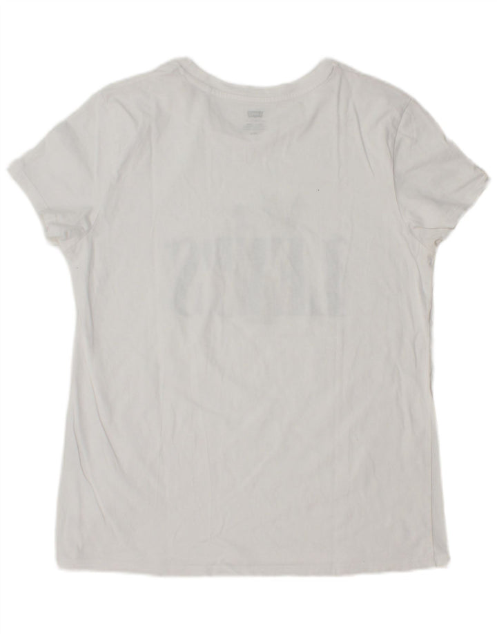 LEVI'S Womens Graphic T-Shirt Top UK 14 Large White