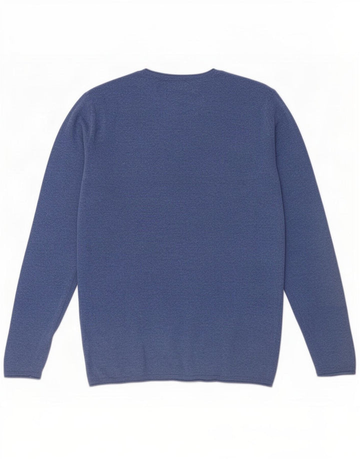 Zara Mens Crew Neck Jumper Sweater Medium Blue
