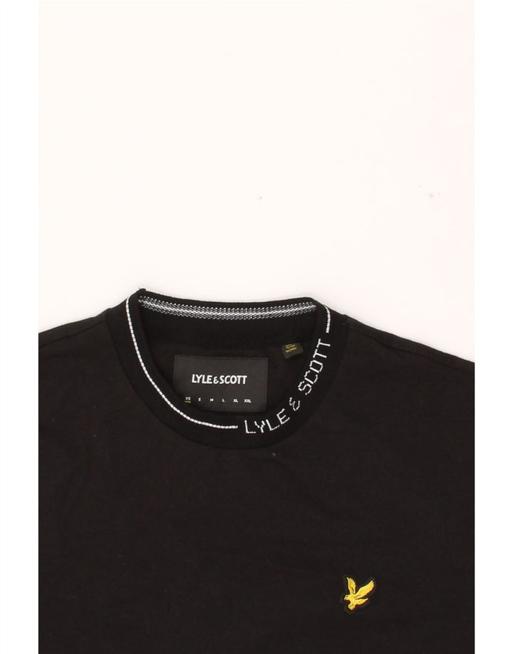 LYLE & SCOTT Mens Graphic T-Shirt Top XS Black Cotton Vintage Lyle & Scott and Second-Hand Lyle & Scott from Messina Hembry 