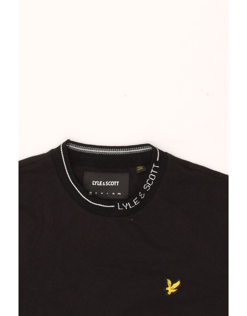 LYLE & SCOTT Mens Graphic T-Shirt Top XS Black Cotton Vintage Lyle & Scott and Second-Hand Lyle & Scott from Messina Hembry 