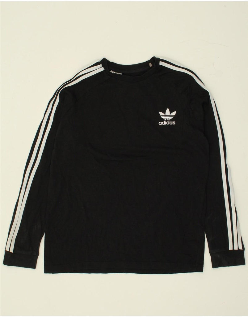 ADIDAS Boys Graphic Top Long Sleeve 13-14 Years Black Cotton Vintage Adidas and Second-Hand Adidas from Messina Hembry 