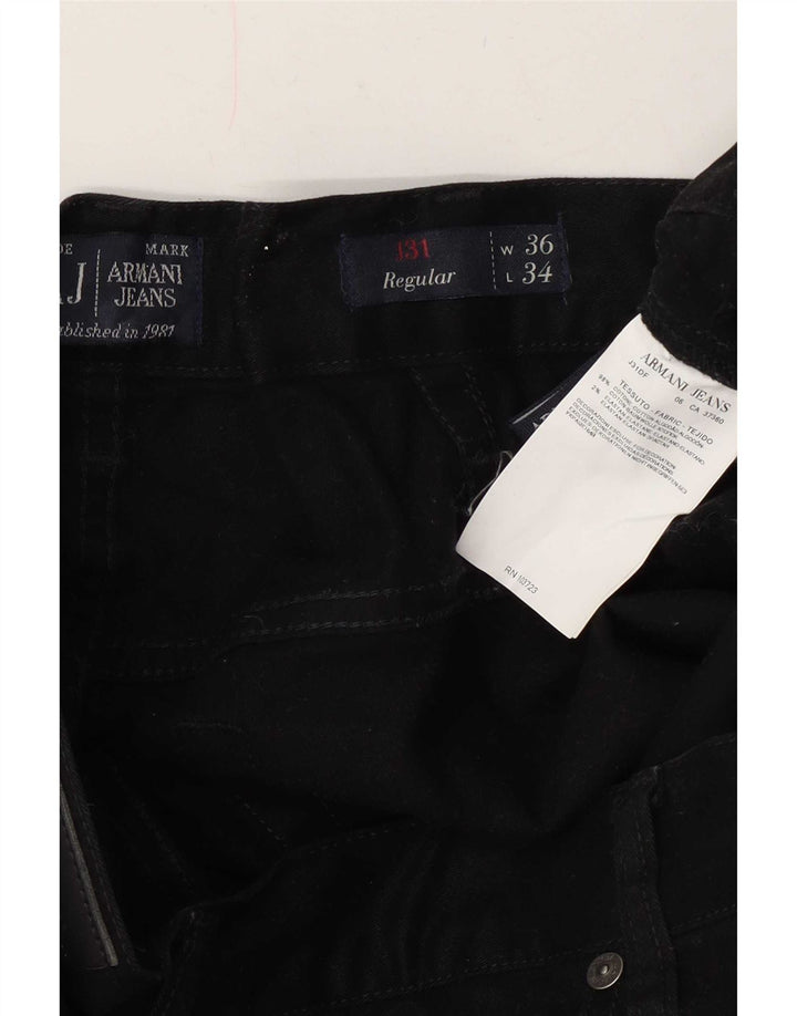 Armani Mens Straight Jeans W36 L34 Navy Blue Cotton