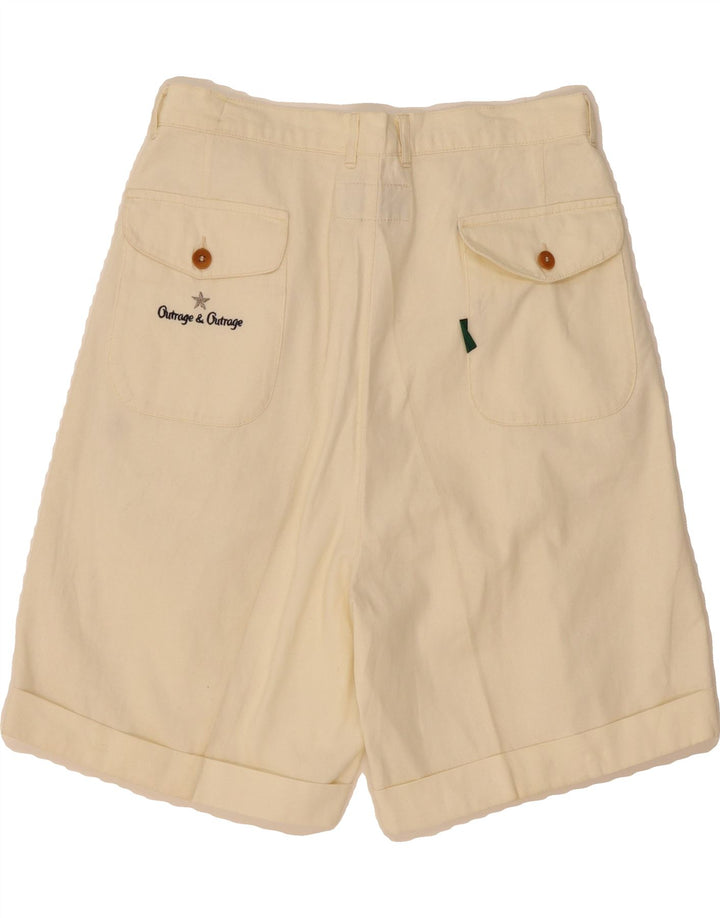 OUTRAGE Womens Pegged Chino Shorts UK 16 Large W28 Beige Vintage Outrage and Second-Hand Outrage from Messina Hembry 