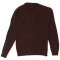 Zara Mens V-Neck Jumper Sweater XL Brown