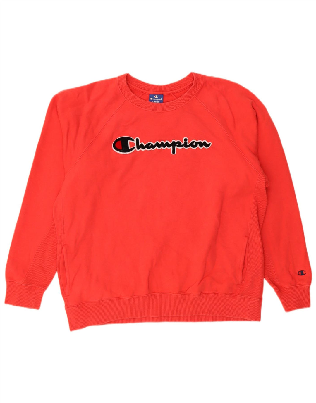 Champion Mens Graphic Sweatshirt Jumper Large Red Cotton