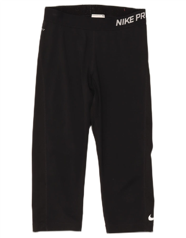 Nike Womens Capri Graphic Leggings Medium Black Polyester
