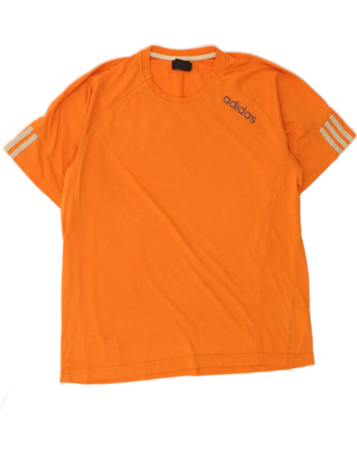 ADIDAS Mens T-Shirt Top Large Orange Cotton Vintage Adidas and Second-Hand Adidas from Messina Hembry 
