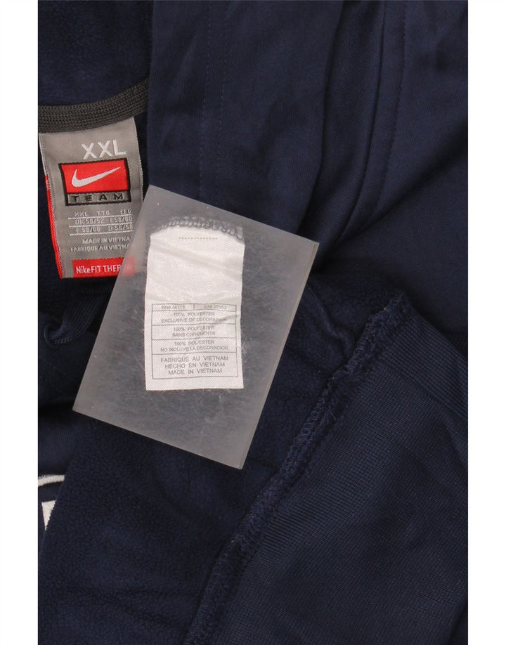 Nike Mens Graphic Hoodie Jumper UK 50/52 2XL Navy Blue Polyester