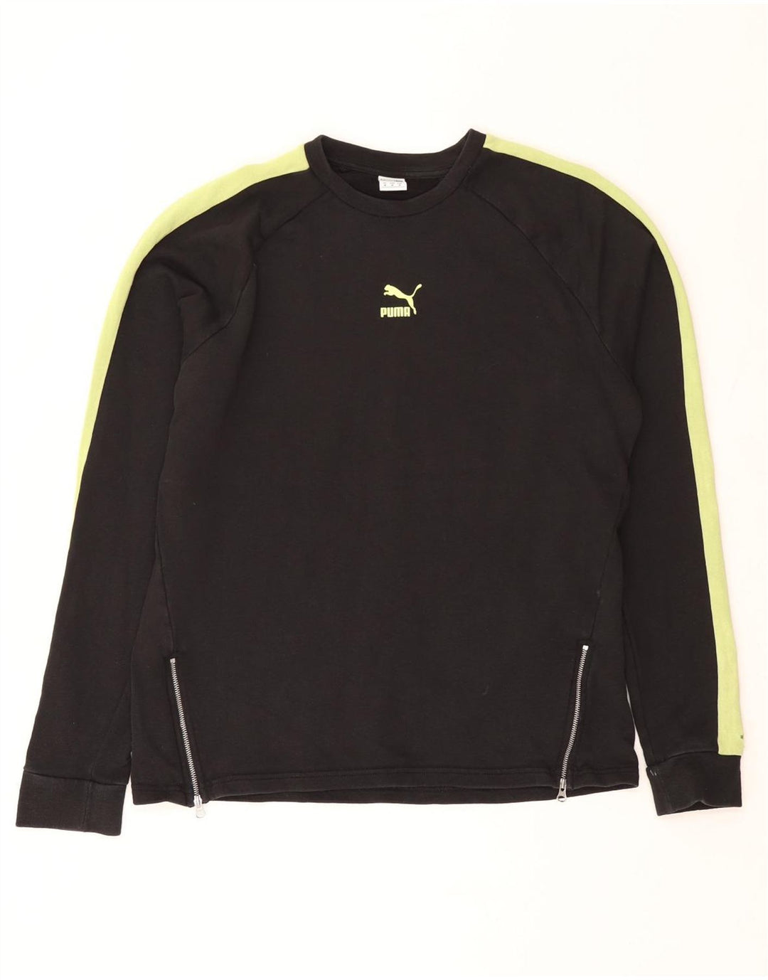 Puma Womens Sweatshirt Jumper UK 14 Medium Black Colourblock Cotton