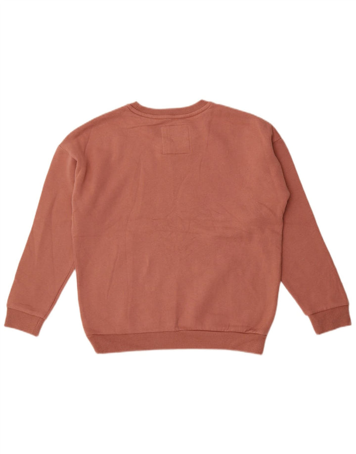 Superdry Womens Graphic Oversized Sweatshirt Jumper UK 10 Small Pink Cotton